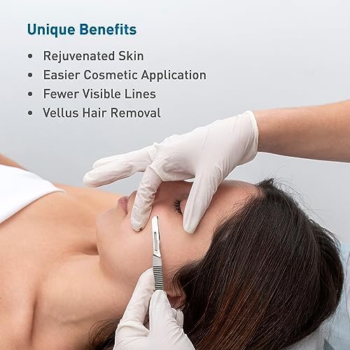 BodyMed Dermaplaning Blades #10R in Carbon Steel, 100 PCS - Disposable, Individually wrapped, Sterile Scalpel Blades for Estheticians, Facial Exfoliation, Hair Removal, Skin Care, Surgical & Podiatry