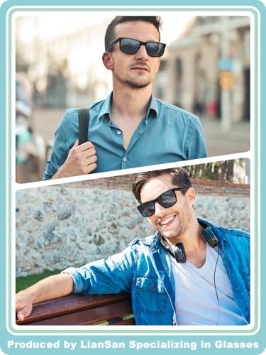 LianSan XL Bifocal Reading Sunglasses for Men Women,Top Clear Oversized TR90 Wide Fit Sun Readers,Full Frame UV400 Protection