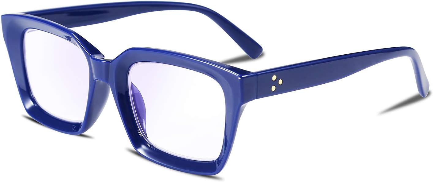 FEISEDY Retro Square Blue Light Blocking Reading Glasses Anti Glare Digital Eyestrain Reader B2479