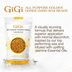 GiGi Golden Honee Hard Wax Beads – Stripless Hair Removal Wax for Face, Bikini, Legs & Body, All Purpose Waxing Beads for At-Home Waxing, 14 oz