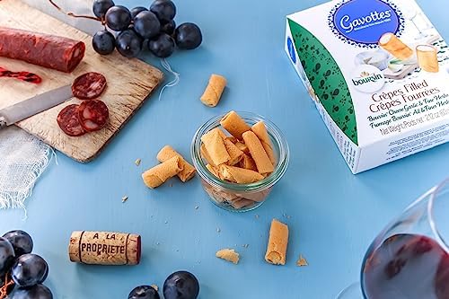 Gavottes French Boursin Cheese Filled Mini Crispy Crepes | Crepe Crackers with Boursin Garlic & Herb Cheese Filling | Gavottes Ready to Eat Crispy Crepes Snack From France (1 Pack of 2.12oz/60g)
