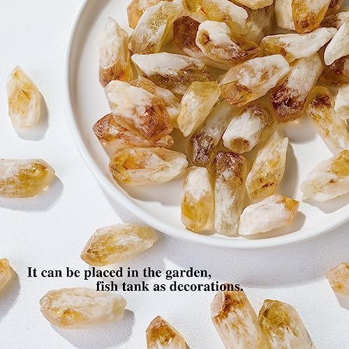 Apengshi 1/2 lb(230g) Natural Citrine Crystal Points Irregular Rough Crystal Stone Raw Crystal Gemstones Bulk Chakra Stones Meditation Reiki Collect Handmade DIY