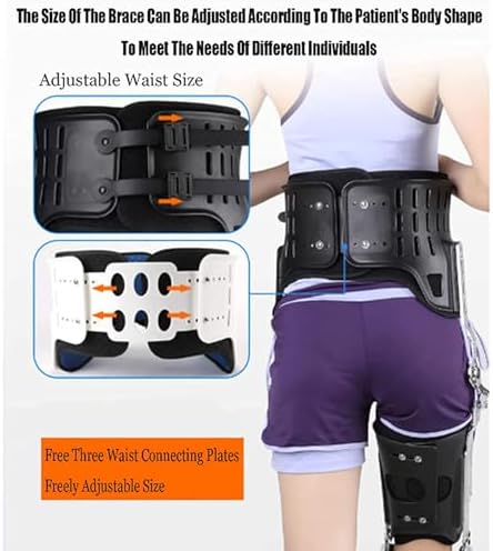 Knee Support Brace - Hip Knee Ankle Foot Orthosis Braces with Walking Boots for Hip Fracture Rehabilitation Equipment,Left