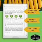 Golden Zucchini Seeds for Planting - Plant & Grow Yellow Zucchini Vegetables in Your Home Vegetable Garden - Non-GMO Heirloom Variety - Survival Garden Seeds (1 Pack)