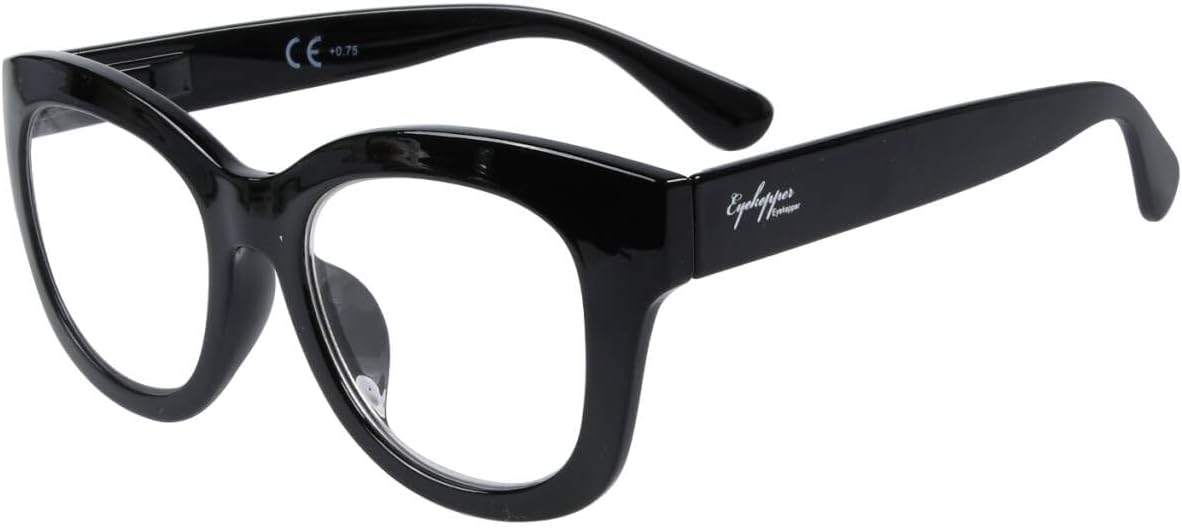 Eyekepper Oversized Reading Glasses - Retro Readers for Women Reading - Black Frame +1.00