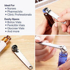 3 Pack Mini Vial Openers - Versatile Stainless Steel Oral Liquid Decappers for Botox, Medicines, and Beverages - Compact and Durable Bottle Opener Tool for Nurses, Pharmacies, and Home Use