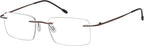 Eyekepper Frameless Reading Glasses for Men Reading - Rectangle Rimless Reader Eyeglasses Brown +1.50