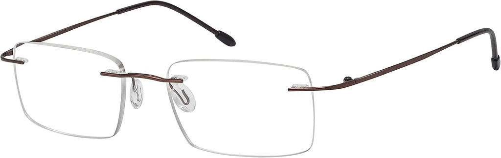 Eyekepper Frameless Reading Glasses for Men Reading - Rectangle Rimless Reading glasses (Brown,2.50)