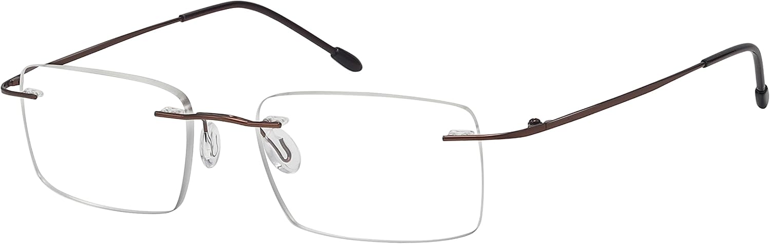Eyekepper Frameless Reading Glasses for Men Reading - Rectangle Rimless Reading glasses (Brown,2.50)