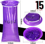 YGDZ Barf Bags, 15 Pack Vomit Bags Disposable Throw Up Emesis Bags Puke Nausea Bags for Travel Motion Sickness, Car & Aircraft, Purple