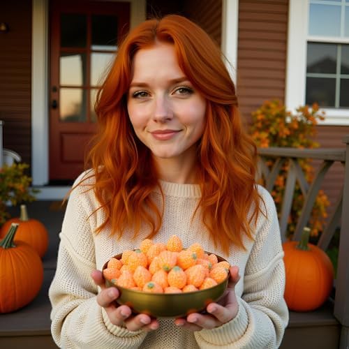 SweetGourmet Sour Jelly Pumpkins, Orange Flavor, Fall Holiday Candy, 1 Pound