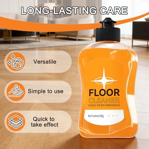 Acid-Free Enzyme Floor Cleaner, Concentrated All-Surface Formula for Hardwood/Tile/Laminate/Marble, Pet-Safe Streak-Free for Mopping & Spraying - 17.6 Fl Oz