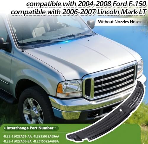 Windshield Wiper Cowl Panel Cover Compatible with Ford F150 2004-2008 & 2006-2007 Lincoln Mark LT, Windshield Cowl Front Window Grille Inserts Panel Cover for 4L3Z-15022A69-AA & 4L3Z-15022A68-BA