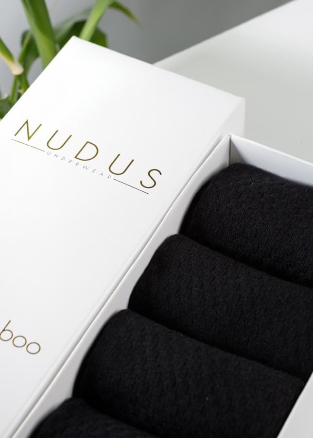 NUDUS UNDERWEAR Men’s Bamboo Rayon Socks 5-Pair Gift Box, Premium Quality