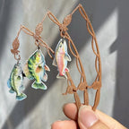 Fishing Theme Cupcake Toppers, 20 Mini Fishing Rod Decorations with Colorful Fish
