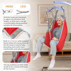 Patient Lift Divided Leg Sling – Heavy Duty 500 lbs Capacity, Easy Hygiene Access with Handles & Pocket, Machine Washable – Small/Medium/Large for Elderly, Disabled & Bariatric Care (Red, L)