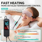 Heated Eye Mask for Dry Eyes, Stye & Migraines Relief - USB Electric Warm Compress with 20 Temp/Time Settings, Washable Flaxseed Cover for MGD, Blepharitis & Eye Strain