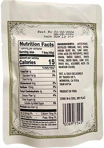 Trader Joe's Marinated Artichokes On The Go Ready to Eat Kosher, 1.58 oz (Pack of 3)