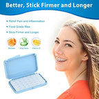 Pre-Cut Orthodontic Wax for Braces & Aligners – Strong Hold Dental Wax for Gum & Cheek Relief, Food-Grade Wax with Aloe Vera & Vitamin E, 350+ Dots with Travel Cases & Applicators, FSA HSA Eligible