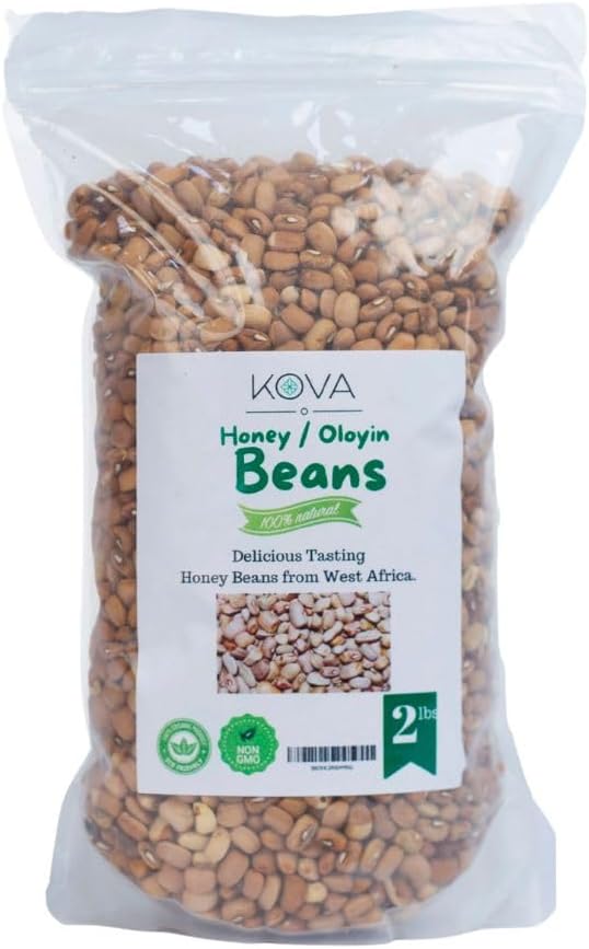Kovafood West African Honey Beans, Sweet Beans, Ooloyin, 2 LBs