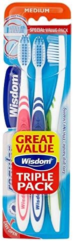 Wisdom Regular Plus Medium Toothbrushes - Triple Pack
