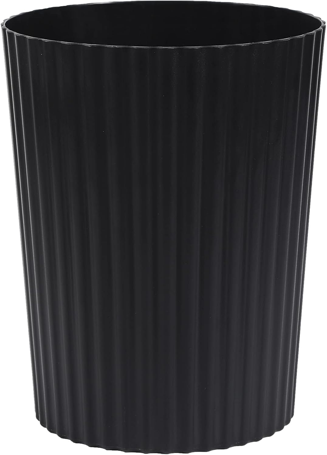 JiatuA Small Trash Can Plastic Wastebasket Round Garbage Container Bin for Bathroom, Kitchen, Bedroom, Home Office, College Dorm, Black