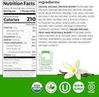 Orgain Organic 30g Vegan Plant Protein Powder, Vanilla, 9g EAAs + BCAAs, High Plant Protein, 4g Prebiotic + Fiber, 1g Sugar, Pre-Workout, Muscle Support + Recovery - 2.01lb (Packaging May Vary)
