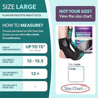 BraceAbility Plantar Fasciitis Relief Night Splint Sock - Soft Achilles Tendonitis Brace for Women and Men, Foot Drop, Planters Facetious Night Sling Boot for Sleeping and Stretching Support (L)