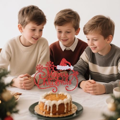 Merry Christmas Cake Topper Children's Party Decorations for Christmas Theme New Year Holiday Party Cake Decorations Supplies