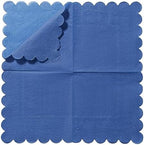200 Pack Cocktail Napkin 2-Ply Scalloped Edged Dessert Napkins Folded 5 x 5 Inches Disposable Napkins for Dinner Wedding Birthday Party Bridal Anniversary Reception Event (Navy Blue)