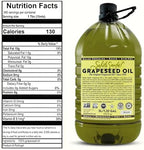 Salute Santé! Grapeseed Oil – Cold Pressed & 100% Grape Oil – “Good Inside and Out” Healthy Cooking Oil – 5 Liter Jug – High Heat, Non-GMO, Kosher, Vegan, Heart-Healthy Culinary Essential