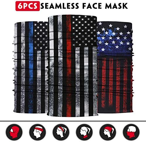 Venswell Neck Gaiter Face Mask Men Women,Seamless Bandana Rave Face Cover Scarf Mask,Balaclava,Headband, Head Wrap,Headwear