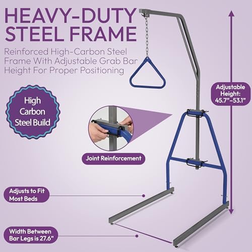 ProHeal Medical Trapeze Bar for Bed Mobility - Standard Trapeze Bar Set with 250 lb. Weight Capacity - Bed Pull Up Assist for Elderly and Bedridden Patients