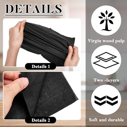 Fulmoon 2000 Pack Cocktail Beverage Napkins Bulk - 2 Ply 9.5''x9.5''Disposable Paper Napkins, Elegant for Wedding Bar Party Birthday Dinner Lunch Holiday Restaurant Event(Black,2000 Count)