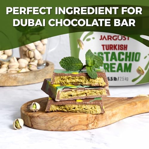 Bulk Pistachio Cream Spread 5.5 LB (2.5 kg) – Premium Turkish Pistachio Butter, Perfect for Dubai Chocolate Bar Kit, Gourmet Paste for Desserts, Breakfast, & Indulgent Treats