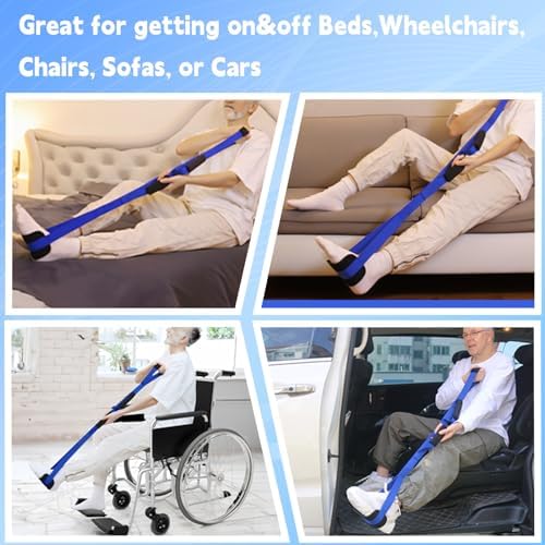 36 Inch Long Leg Lifter, Rigid Leg Lifter Strap With EVA Handgrips &Foot Loop, Leg Lifter After Hip Replacement&Knee Surgery Recovery Aids Kit,Leg Lifters Getting Legs In And Out Of Bed,Car,Wheelchair