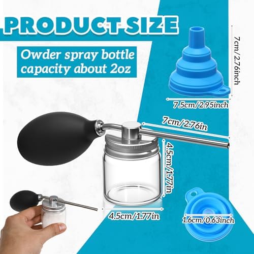 Patelai Diatomaceous Earth Powder Duster, Food Grade Bulb Applicator, Garden Dispenser Sprayer, 2 oz Home Powder Tool for Indoor and Outdoor Use