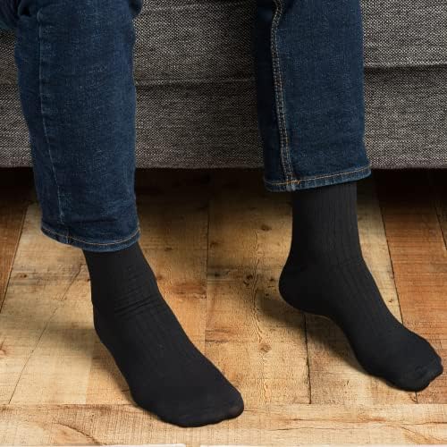 EvoNation Men’s Knee High 30-40 mmHg Graduated Compression Socks – Extra Firm Pressure Compression Garment Navy Large