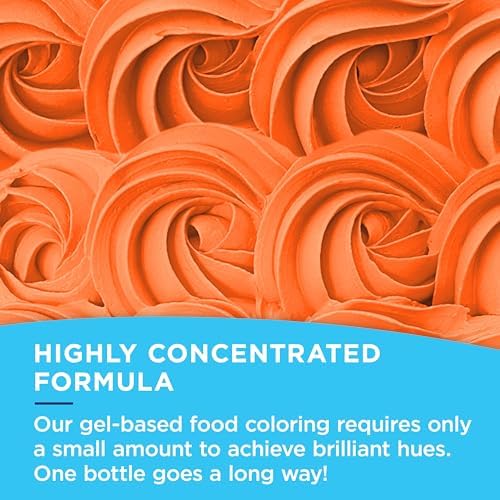 Satin Ice Food Color Liquid Gel, 0.61 fl oz Bottle, Orange