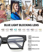 Pro Acme Oversized Square Blue Light Glasses for Men Women Fashion Rectangular Big Thick Frame UV400 Fake Eyewear