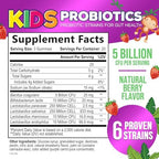 Probiotic for Kids - Natural Immune Support & Digestive Health Supplement - Nature's Daily Children's Probiotic Gummy for Ages 4+ Vegan, Gluten, Soy & Dairy Free - Berry Flavored - 60 Gummies
