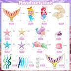 24PCS Mermaid Cake Topper Mermaid Cake Decorations for Birthday Party Baby Shower Supplise