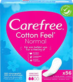 Carefree Cotton Feel Normal Panty Liners, 56 Count (Pack of 1)