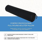 ForPro Full Round Bolster Pillow, Black, Oil and Stain-Resistant, for Massage and Yoga, 6” R x 26” L