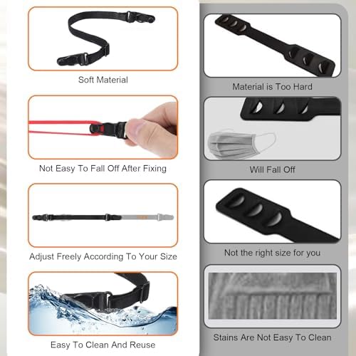12 Pack Mask Extender Strap, Elastic Mask Savers Adjustable Fabric Ear Face Holder Clip Face Masks Holder to Protect Ears for Back of Head