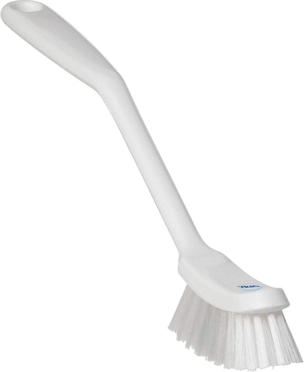 Vikan - Fine Dish Brush - Heavy-Duty, Narrow, Slip-Resistant Cleaning Brush, Polypropylene, Polyester Bristle, 11 Inch, White, (42875)