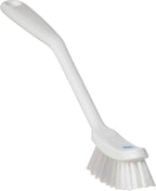 Vikan - Fine Dish Brush - Heavy-Duty, Narrow, Slip-Resistant Cleaning Brush, Polypropylene, Polyester Bristle, 11 Inch, White, (42875)