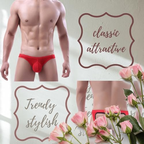 Men's Sexy Jockstrap Underwear Thong Mesh Bikini Briefs with Enhancing Pouch See through Underpants Low Rise Panty