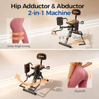 FLYBIRD 2-in-1 Hip Abductor & Adductor Machine, Lower Body Glute & Inner Thigh Workout Equipment for Home Gym, 6 Adjustable Resistance Bands and Dual Foot Bar
