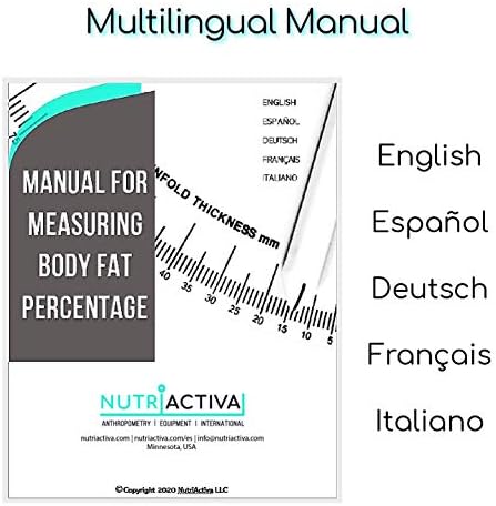 Skinfold Caliper with Body Fat Software and Multilingual Manual (White)